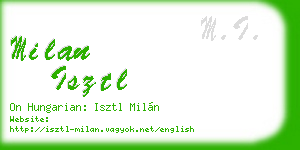 milan isztl business card